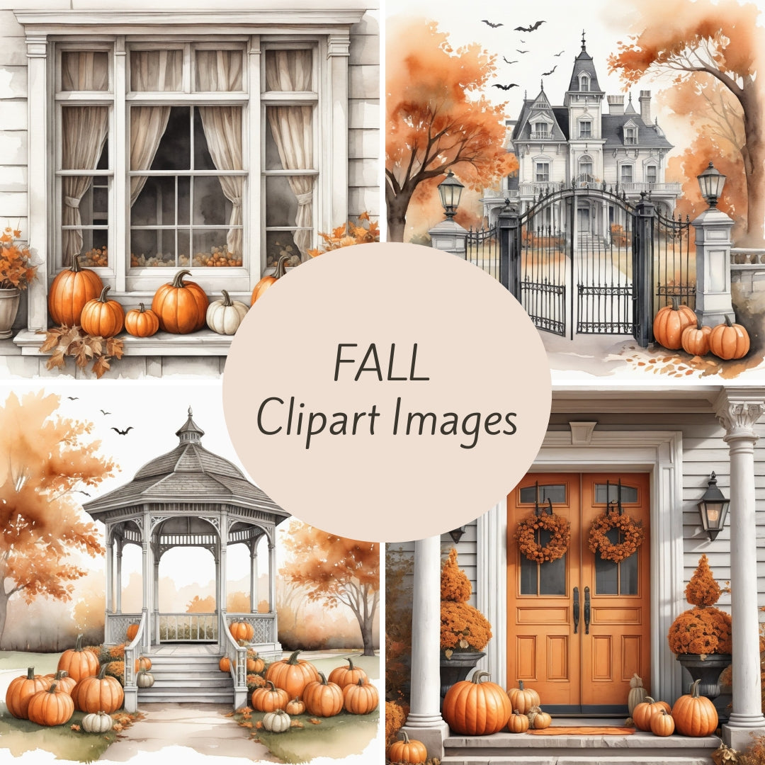 Watercolor Fall Clipart Images, Unlimited Commercial Use, Digital Download