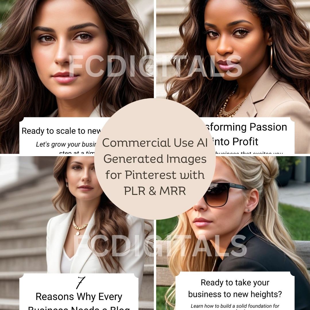 Business Women Pinterest Pins with PLR and MRR