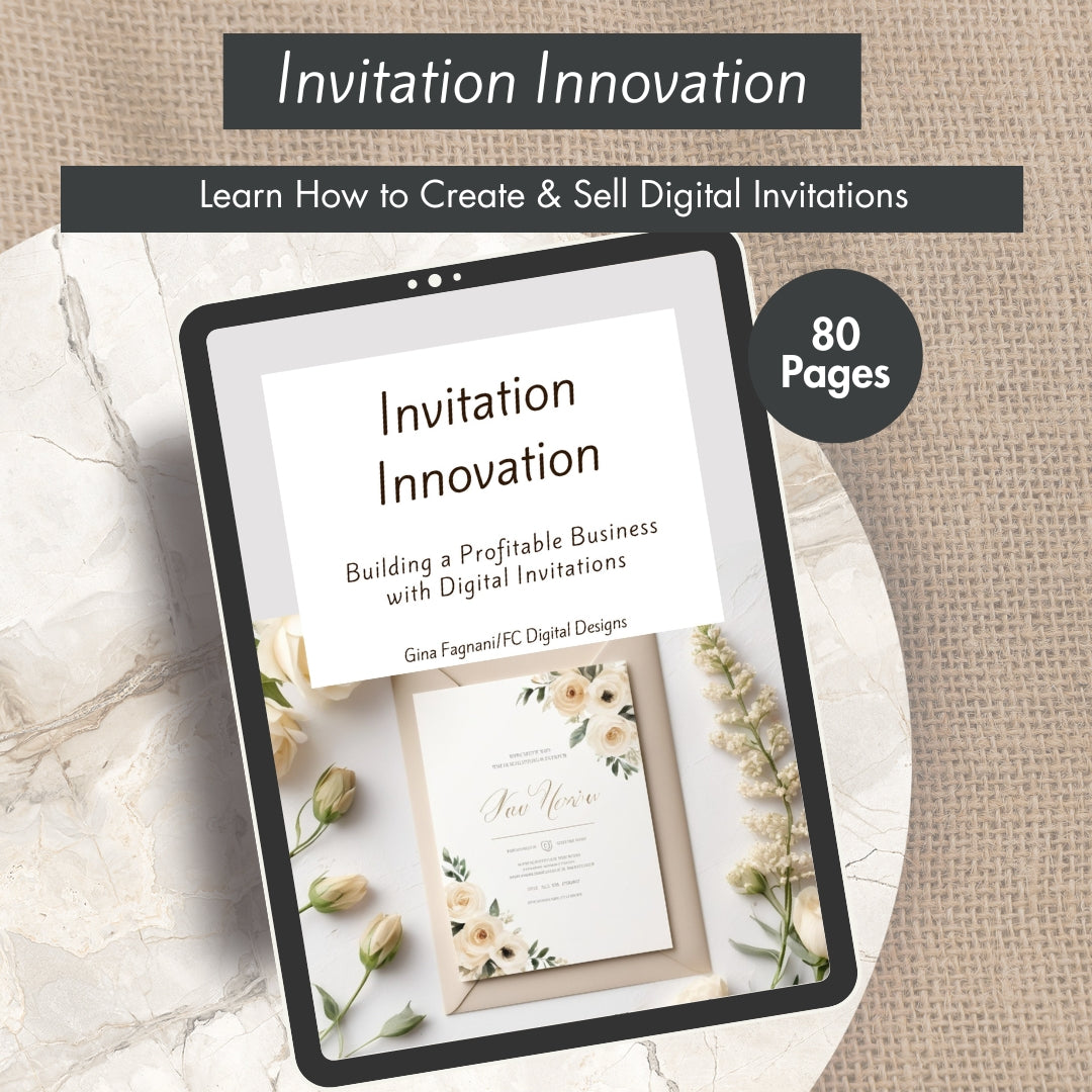 How to Guide Book for Creating and Selling Digital Invitations, Digital Download