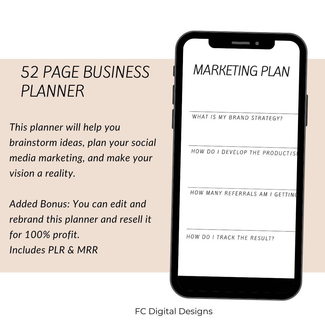 Girl Boss Business Planner, Digital Business Planner with Resell Rights