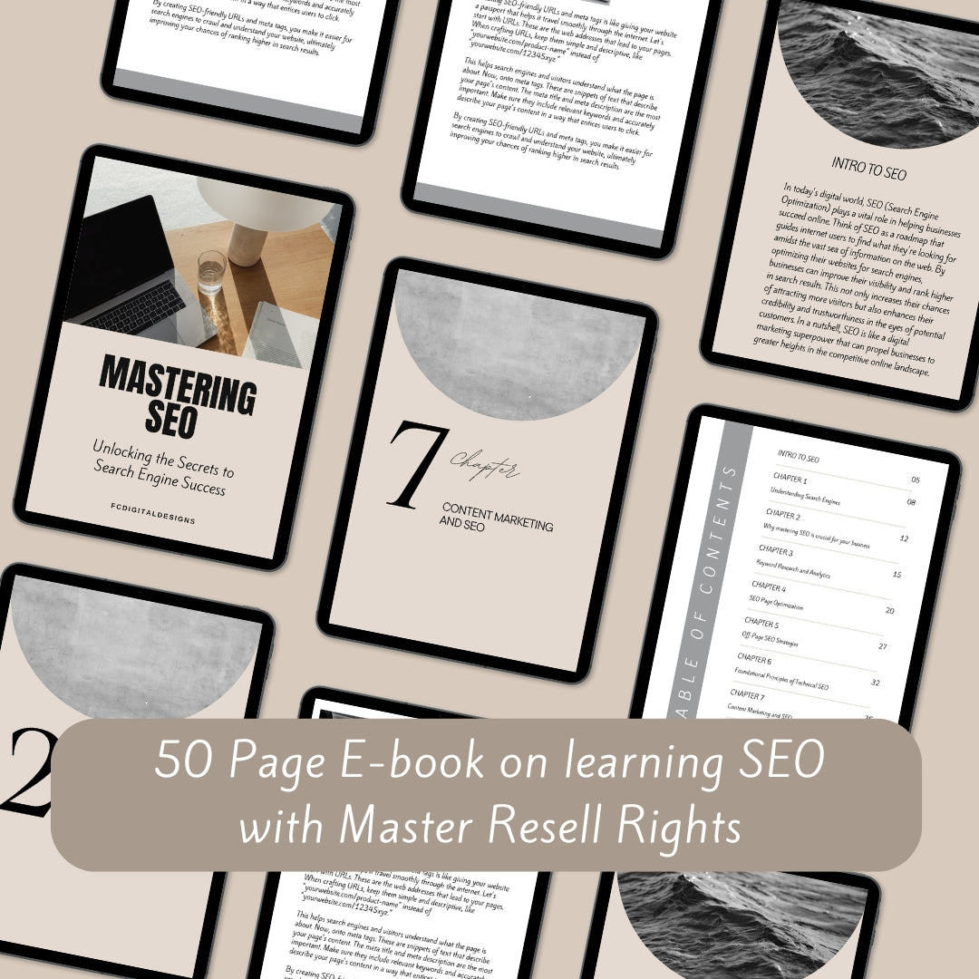 Seo EBook with Master Resell Rights, SEO Optimization Tool, How To Guide, SEO Roadmap, Done for You Ebook, PLR Products