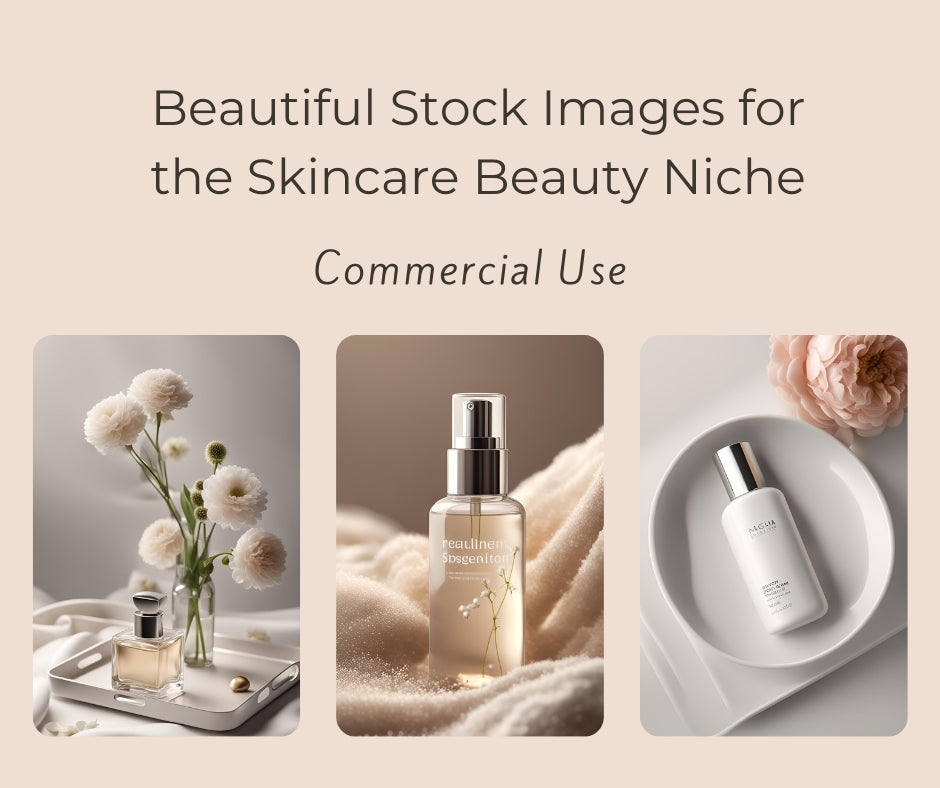 Skincare and Beauty Stock Images, Skincare Social Media Posts, Images with PLR & MRR