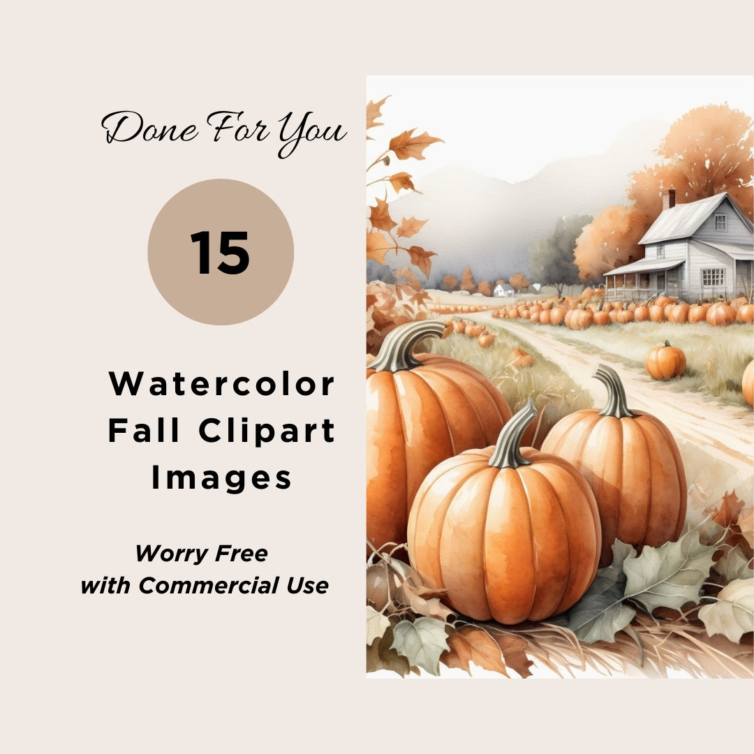 Watercolor Fall Images, Autumn Wall Art Prints, Fall Clipart Digital Download